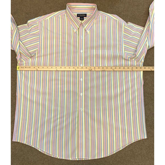 Brooks Brothers Button Shirt Mens 2XL Long Sleeve Non Iron Striped Preppy Cotton - Picture 4 of 7